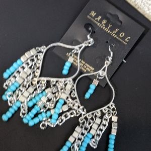 Silver beaded earrings